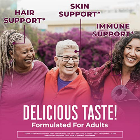 Biotina | Sem Açúcar | 2 Meses de Fornecimento | Gomas de Biotina | Vitaminas de Biotina para Cabelo e Pele - MaryRuth Organics