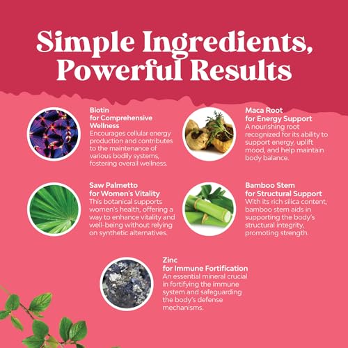 Natures Craft - Saw Palmetto Extra Forte para Mulheres – Bloqueador de DHT Restaurador de Vitaminas para a Saúde Capilar – Cápsulas de Saw Palmetto Puro de 500mg com Raiz de Maca
