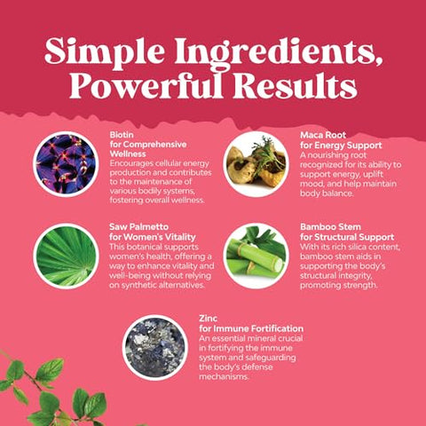 Natures Craft - Saw Palmetto Extra Forte para Mulheres – Bloqueador de DHT Restaurador de Vitaminas para a Saúde Capilar – Cápsulas de Saw Palmetto Puro de 500mg com Raiz de Maca