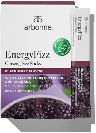Generic - EnergyFizz Ginseng Fizz Sticks – Sabor BlackBerry 30 Sticks | Energético Ginseng em Pó – 30g