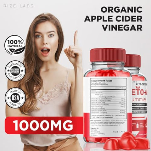 rize labs - Keto-Cut Chews ACV Gummies – Gomas Keto-Cut Premium Keto ACV para Perda de Peso Avançada, Goma Keto ACV, Suplemento de Máxima Potência KetoCut Gummies