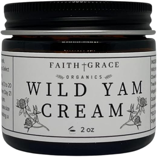 Faith and Grace Organics - Creme de inhame selvagem enriquecido orgânico, natural, fabricado nos EUA – 100g