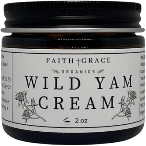 Faith and Grace Organics - Creme de inhame selvagem enriquecido orgânico, natural, fabricado nos EUA – 100g