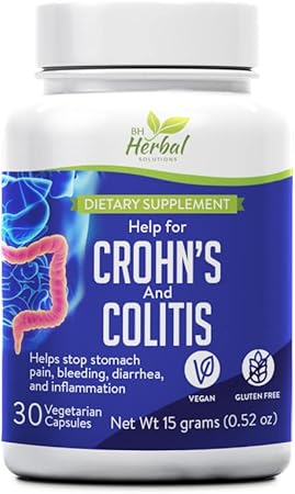 BH Herbal SOLUTIONS - Fórmula Herbal Avançada para Saúde Digestiva – Suporte para Crohn, Colite, SII | Marca: Advanced Digestive Health Support