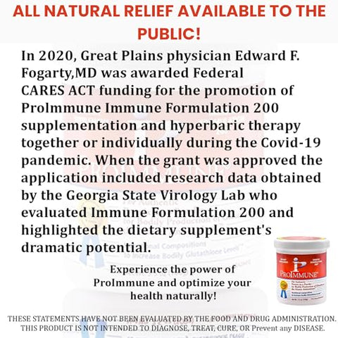 ProImmune Immune Formulation 200 - 2 Meses de Glutationa em Pó Autêntico para Produção Corporal de Glutationa. Composições Nutricionais para Aumentar os Níveis de Glutationa no Corpo