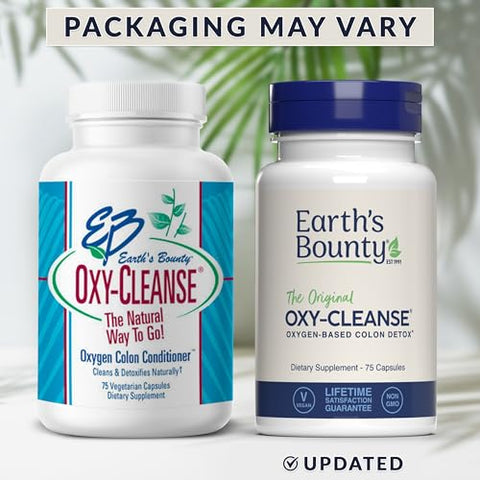 Earth's Bounty - Earth’s Bounty Oxy-Cleanse – Condicionador de Cólon para Bem-Estar Digestivo – Alívio da Prisão de Ventre – Desintoxicação Natural do Cólon – 75 Cápsulas – 2-Pack