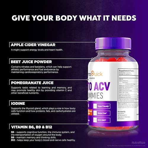 NutraRize - (2 Pacotes) Ultra Quick Keto ACV Gummies – Fórmula Premium de Keto Plus ACV, Vinagre de Maçã 1000MG – Avaliações Oficiais UltraQuick