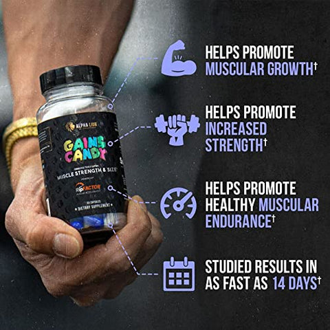 Gains Candy – Pílulas Suplementares para Crescimento Muscular e Tamanho - ALPHA LION