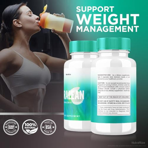 NutraRize - Puralean Capsules – Suplemento Dietético Puralean para Saúde Avançada do Peso, Pílulas de Força Máxima 100% Naturais para Combater a Gordura Abdominal, Fórmula Oficial, Avaliações Pura Lean (60…)