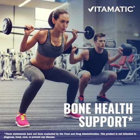 Cálcio Magnésio Zinco D3 Boro | 365 Comprimidos Revestidos | Cálcio 1200 mg, Magnésio 420 mg, Zinco 25 mg, Vitamina D3 1000 UI, Boro 1 mg | Não-OGM | Sem Glúten | 365 Tabletes | Marca Vitamatic - Vitamatic