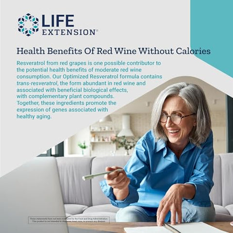 Resveratrol Elite Vegetarian Capsules 60 | Bio-Quercetin Phytosome | Não GMO, Sem Glúten - Life Extension