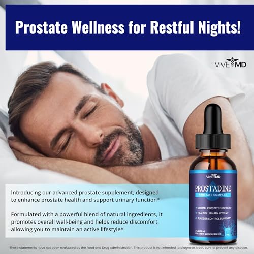 VIVE MD - Prostadine Drops – Fórmula Oficial Prostadine para Saúde da Próstata e Problemas de Micção – Extra Forte com Romã – Avaliações Prostadine (Pacote com 5)