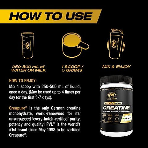 Creapure Creatine – Pó de Creatina Monohidratada Alemã Pura – 82 Porções – 410 g - PVL