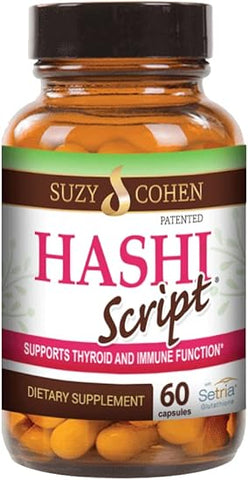 Script Essentials - Essentials HashiScript Fórmula de Suporte à Tireoide e Imunidade com Catalase e Glutationa – por Suzy Cohen | 60 cápsulas | 100% natural