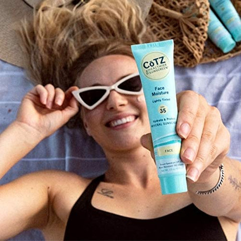 CoTZ Protetor Solar Mineral Levemente Tonalizado para o Rosto SPF 35; 42.5g