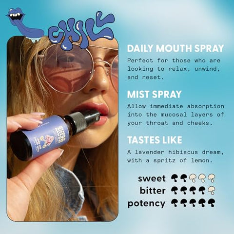 Spray Bucal Diário Chill com Reishi – Hibisco | Suplemento de Cogumelo em Spray | Marca SuperMush - SuperMush