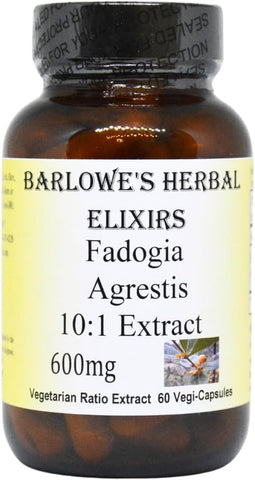 Barlowe's Herbal Elixirs - Barlowe’s Herbal Elixirs – Extrato de Fadogia Agrestis 600mg – 60 Cápsulas Vegetais – Livre de Estearato – Frasco de Vidro