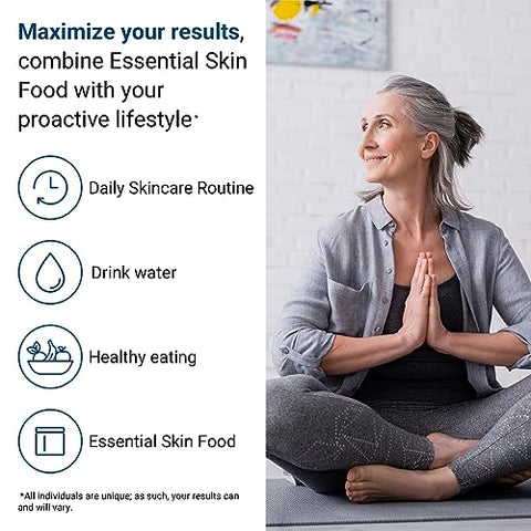 Essential Skin Food – Suplemento Nutritivo para Suporte de Colágeno e Elastina, 30 Cápsulas - ACTIVATEDYOU