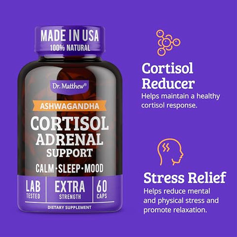 Redutor de Cortisol – Fórmula Poderosa para Reduzir o Estresse – 60 cápsulas - Dr. Matthew