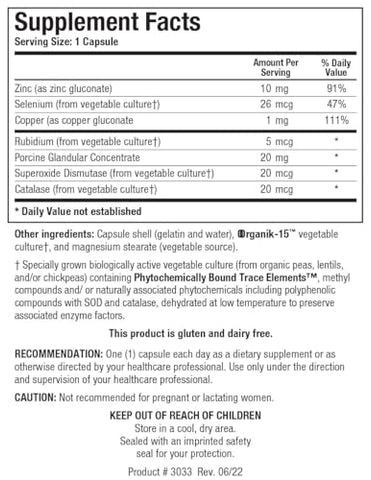 GTA-Forte® – Suporte para Glândulas Endócrinas, Promove Equilíbrio Hormonal Ótimo. Contém Glândulas Porcinas, Elementos Traços Ligados Fitocimicamente™ Zinco, Selênio - Biotics Research