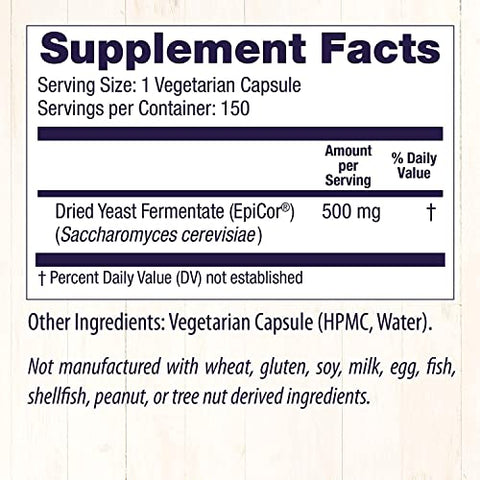 EpiCor: Cápsulas de Suporte Imunológico à Base de Plantas, 500 mg – Livre de Glúten - Healthy Origins