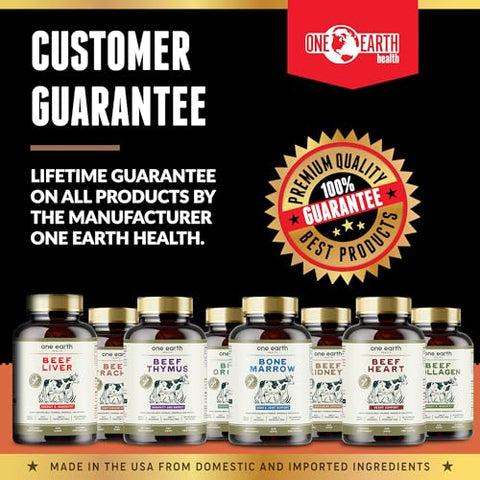 One Earth Health - Thymus Grass Fed da Nova Zelândia – 3.000mg por Porção, 200 Unidades – Marca em Destaque