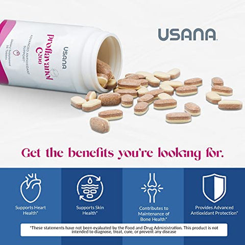 Proflavanol C200 – Antioxidante Avançado com Bioflavonoides e Vitamina C para a Saúde do Coração – 56 Comprimidos – Fornecimento de 28 Dias - USANA
