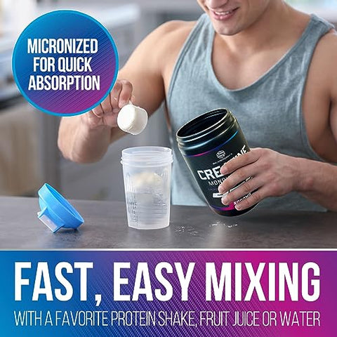 SILVERONYX - Creatina Monohidratada em Pó Micronizada 5000mg – Suplemento de Creatina Pura 100%, Creatina Monohidratada em Pó 5g, Suporte para Construção Muscular, Suplemento de Creatina Mono, Keto