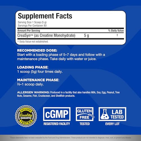 Creatina Monohidratada, Pó de Creatina Micronizada para Força e Recuperação Muscular, Livre de Glúten, 100% Pura e Potente - ALLMAX Nutrition