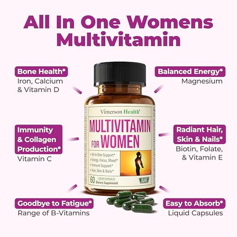 Vimerson Health - Multivitamínico para Mulheres – Completo Multivitamínico Feminino