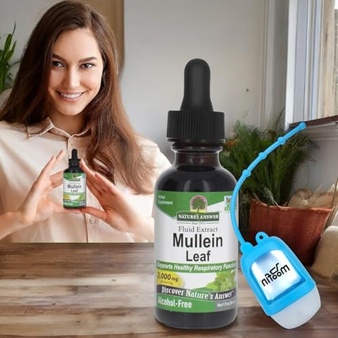 moofin - Extrato de Verbascum para Pulmões, 30 ml, Acompanhado de Dispensador de Álcool em Gel sem Álcool, Suplemento de Suporte Respiratório, Não-OGM