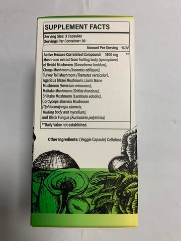 SZCZEKIN - Active Hexose Correlated Compound 1500 mg – Suplemento de Extrato Natural de 8 Cogumelos, Sistema Imunológico, Função Hepática, Atividade de Células Natural Killer e T, 360 Cápsulas Vegetais