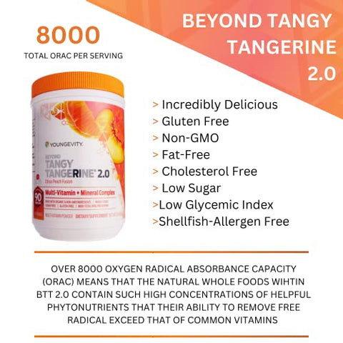 Beyond Tangy Tangerine 2.0 – Multivitamínico de Pêssego Cítrico Fusion – Marca Youngevity - Youngevity
