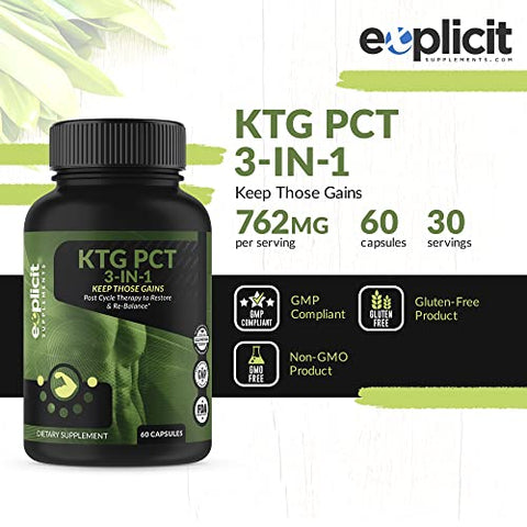 PCT 3 em 1 – Terapia Pós Ciclo – 60 Cápsulas - eXplicit Supplements