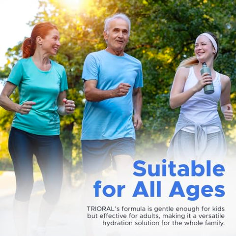 Pó de Eletrólitos para Hidratação (100 Pacotes) – Solução de Reidratação Rápida, Fórmula Hidratante Essencial, Combate a Desidratação em Treinos e Esportes - TRIORAL
