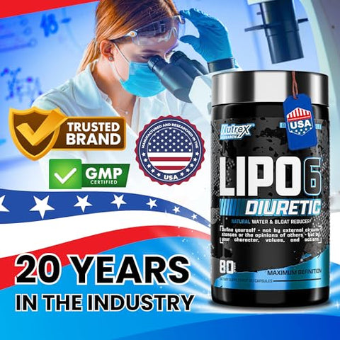 Lipo 6 Black Diurético em Cápsulas (80 unid) – Reduz o Inchaço e o Peso da Água - Nutrex Research