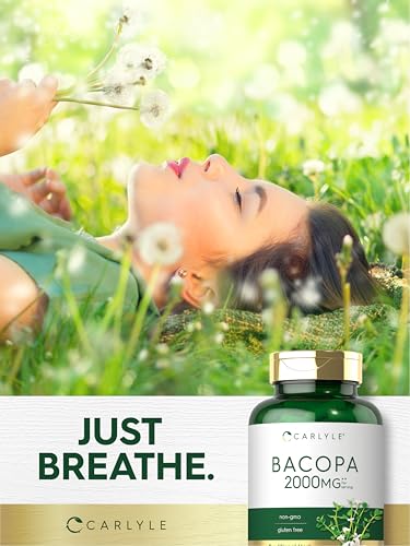 Cápsulas de Bacopa Monnieri | 180 Cápsulas | Suplemento Sem Glúten - Carlyle