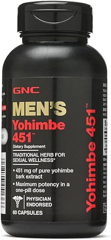 Yohimbe 451 para Homens, 60 Cápsulas – Potência e Energia - GNC
