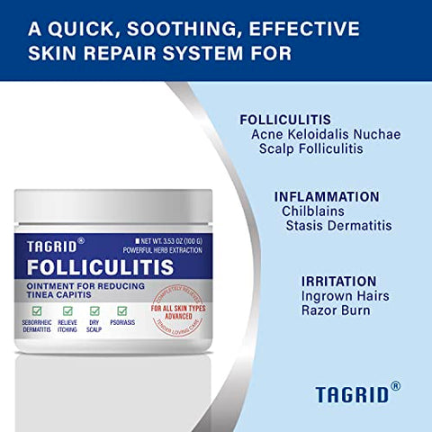 TAGRID - Tratamento para Folliculitis – Creme para Folliculitis, Tratamento Severo, Líquen – Seguro – 100g