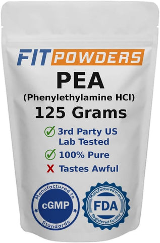 FitPowders - Beta Phenylethylamine HCl em Pó (Feniletilamina), Pó de Feniletilamina para Aumento de Serotonina, Dopamina e Energia – 100g
