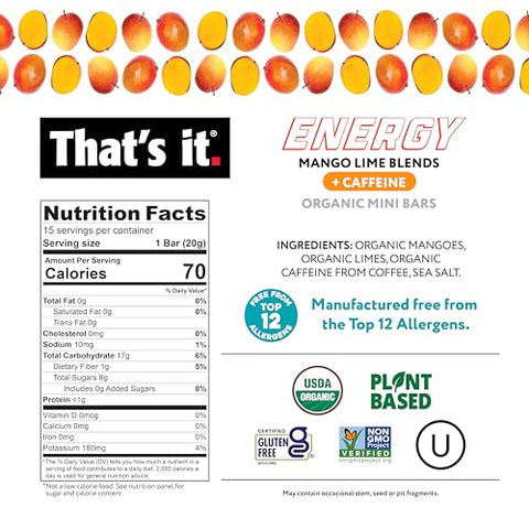 That's it. - Barra de Energia That’s it. Fruit Blends – Pack com 18 unidades (6 de Tropical Passion, 6 de Mango Lime, 6 de Pina Colada) – 100% Natural e Delicioso!