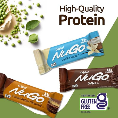 Barra de Proteína NuGo, Sabor Churro, 11g de Proteína, Sem Glúten, 15 Unidades