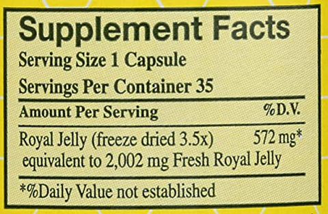 YS Eco Bee Farms - YS BEE Farms Cápsulas de Geléia Real Pura, 35 CT – 100% Natural e Nutritivo