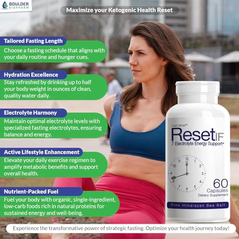 Celclene - ResetIF: Jejum Intermitente, 7 Eletrólitos Energéticos, B12 e Folate Metilados, Chá Verde – 100% Natural e Eficaz