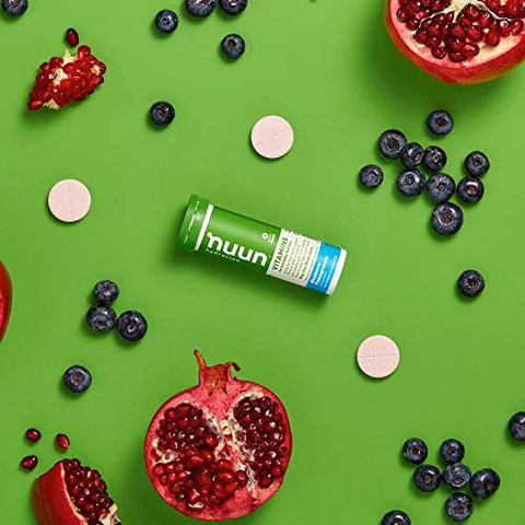 Vitamins – Comprimidos de Hidratação e Eletrólitos Blueberry Pomegranate – 4 x 12 Comprimidos - Nuun