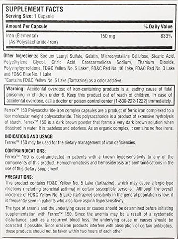 Major Ferrex-150 Cápsulas Complexo de Ferro Polissacarídeo 10 X 10 por MAJOR PHARM (PGN) – Fórmula Avançada de Ferro em Cápsulas