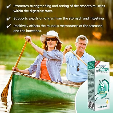 AUTHENTA - IBShield Tintura 100ml | 9 Ervas | Suporte à Saúde Gastrointestinal | Camomila, Iberis Amara, Angélica, Alcaravia, Celidônia, Alcaçuz, Melissa, Cardo de Maria | Produto de Marca