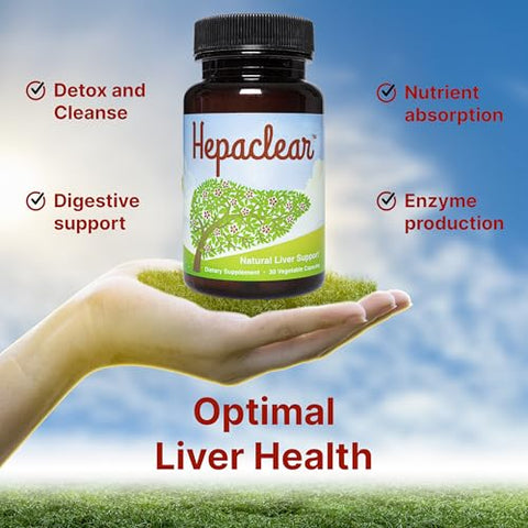 Hepaclear - Suplemento Natural de Suporte ao Fígado com Hesperidina – Não-OGM, Vegano, Sem Glúten – Marca em Destaque