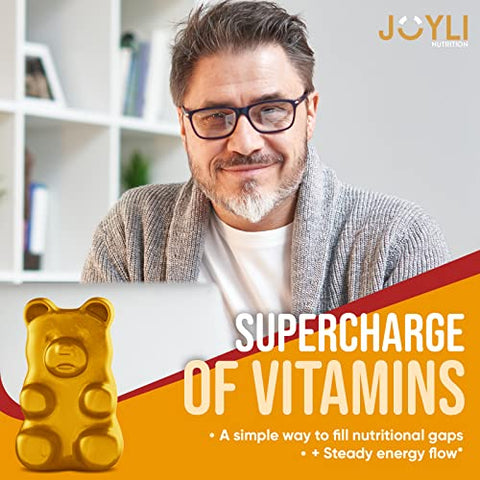 JOYLI Nutrition - Joyli Superfruit Gummies – Gomas Multivitamínicas de Frutas Sem Açúcar para Adultos – Vitaminas Naturais em Goma para Mulheres