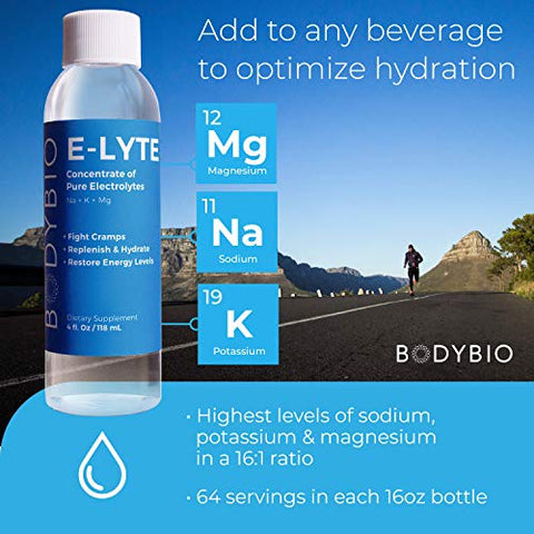 Electrolytes Líquido para Hidratação – Concentrado 473 ml | Sem Açúcar | Sem Calorias | Keto Eletrólitos | Recuperação da Desidratação c/ Magnésio Potássio Sódio | Alívio - BodyBio